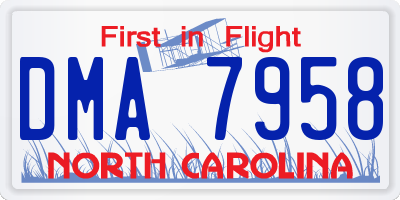 NC license plate DMA7958