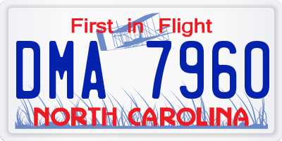 NC license plate DMA7960