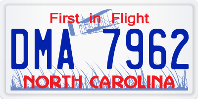 NC license plate DMA7962