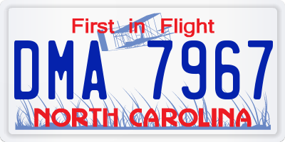 NC license plate DMA7967