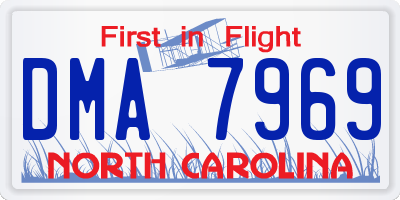 NC license plate DMA7969