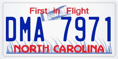 NC license plate DMA7971