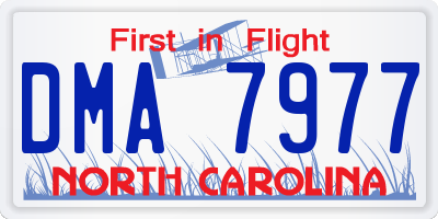 NC license plate DMA7977