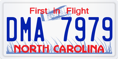 NC license plate DMA7979