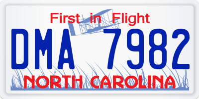 NC license plate DMA7982
