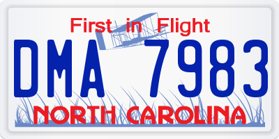 NC license plate DMA7983