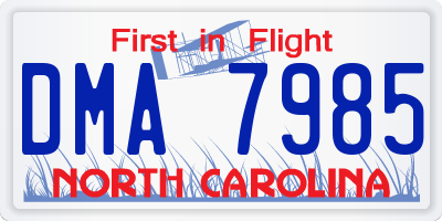 NC license plate DMA7985