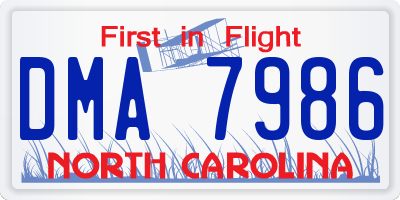 NC license plate DMA7986