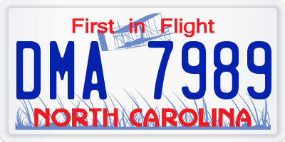 NC license plate DMA7989