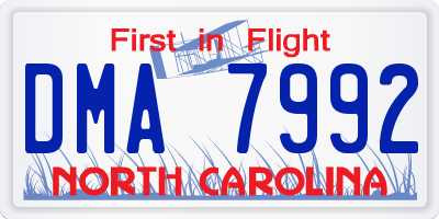 NC license plate DMA7992