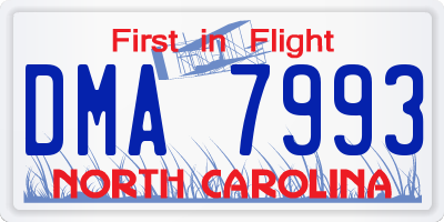 NC license plate DMA7993