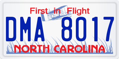 NC license plate DMA8017