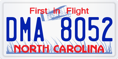 NC license plate DMA8052