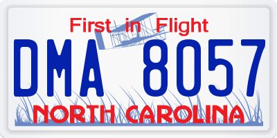 NC license plate DMA8057