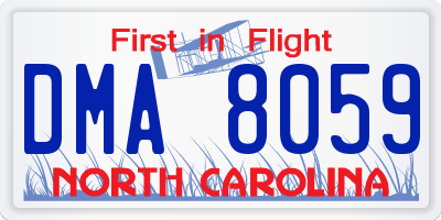 NC license plate DMA8059