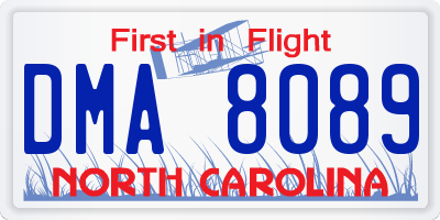 NC license plate DMA8089