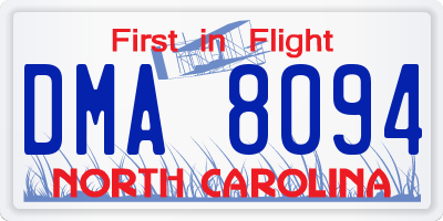 NC license plate DMA8094