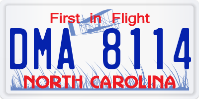 NC license plate DMA8114