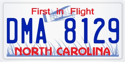 NC license plate DMA8129