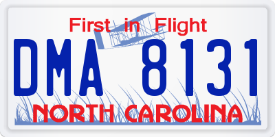 NC license plate DMA8131