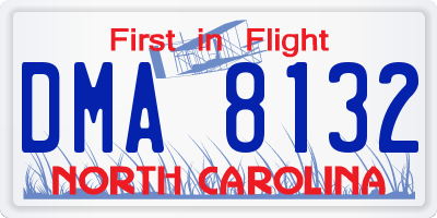NC license plate DMA8132