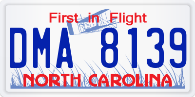 NC license plate DMA8139