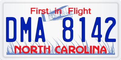 NC license plate DMA8142