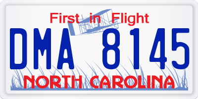NC license plate DMA8145
