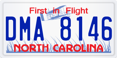 NC license plate DMA8146