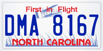 NC license plate DMA8167