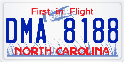 NC license plate DMA8188