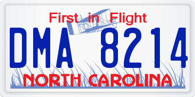 NC license plate DMA8214