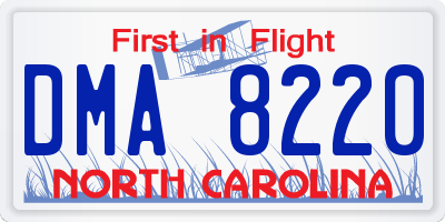 NC license plate DMA8220
