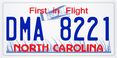 NC license plate DMA8221