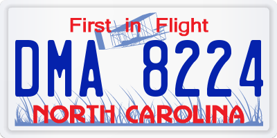 NC license plate DMA8224