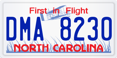 NC license plate DMA8230
