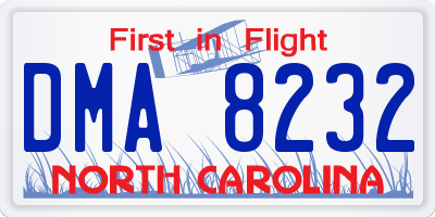 NC license plate DMA8232