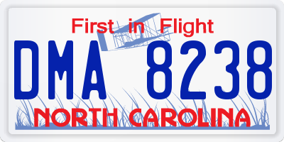 NC license plate DMA8238