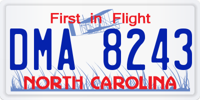 NC license plate DMA8243