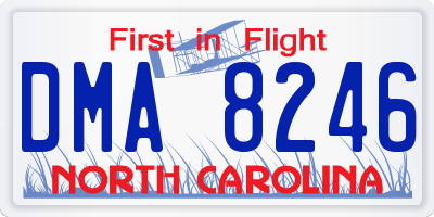 NC license plate DMA8246
