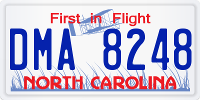 NC license plate DMA8248