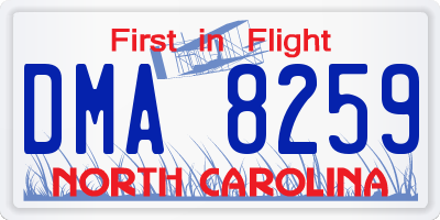 NC license plate DMA8259