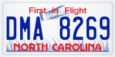 NC license plate DMA8269