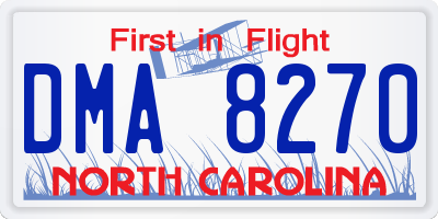 NC license plate DMA8270
