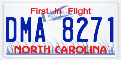 NC license plate DMA8271