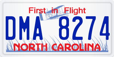 NC license plate DMA8274