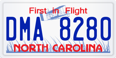 NC license plate DMA8280