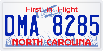 NC license plate DMA8285