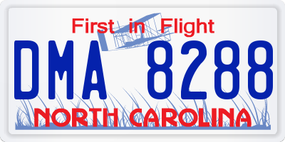 NC license plate DMA8288