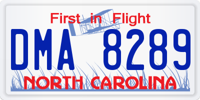 NC license plate DMA8289